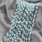 1 Feet Chain, Faceted Chalcedony Wire Wrapped Beaded Chain, 4-4.5mm Beaded, Blue Chalcedony Wire Wrapped Rosary Chain, Wholesale, DIY Necklace Chain - Charms And Spells