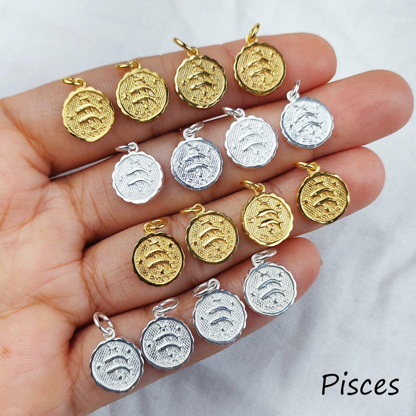 Pisces Necklace, Religious Necklace, Witch Necklace, Zodiac Necklace , Zodiac Sign, 14K Gold Plated, Gift for Birthday - Charms And Spells