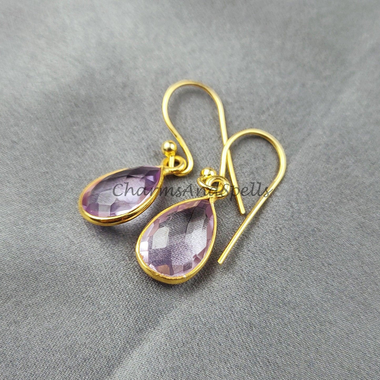 Amethyst earrings, February Birthstone Gift, February Birthstone earrings, Bridesmaid earrings, Birthday Gift for Her - Charms And Spells