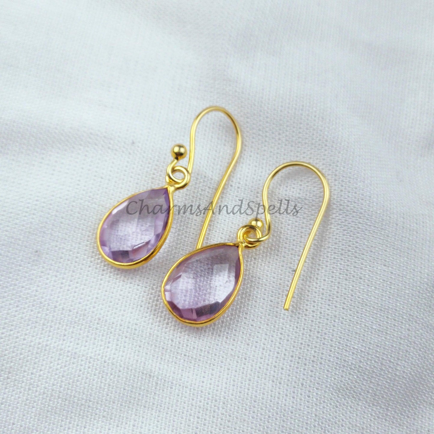 Amethyst earrings, February Birthstone Gift, February Birthstone earrings, Bridesmaid earrings, Birthday Gift for Her - Charms And Spells