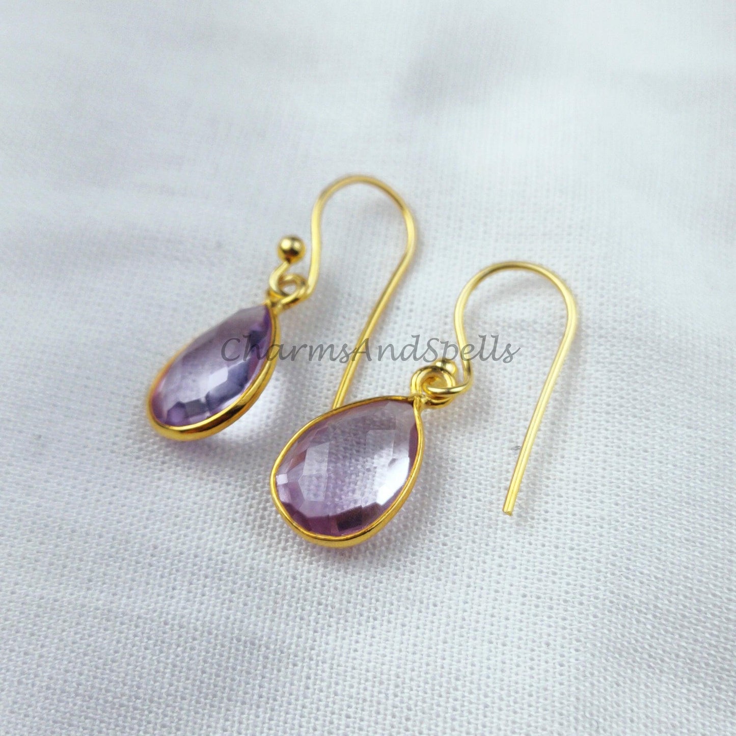 Amethyst earrings, February Birthstone Gift, February Birthstone earrings, Bridesmaid earrings, Birthday Gift for Her - Charms And Spells