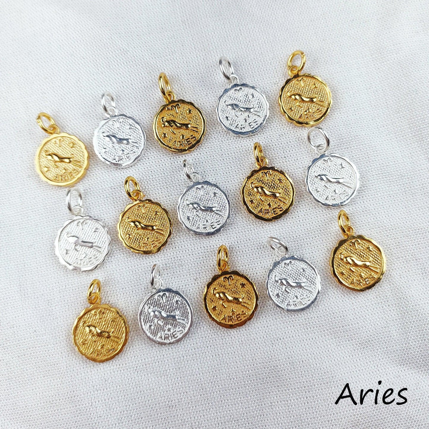 Aries Zodiac Necklace, Constellation Necklace, Silver/Gold Chain, Birthstone Zodiac Necklace, Birth Sign, gift for mom - Charms And Spells