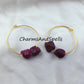 Raw Ruby Earring, Loop Earring, Gold Plated Earring, Pink Gemstone Earring, Wedding Earring - Charms And Spells