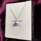 Raw Blue Opal Necklace | Minimalist Raw Gemstone Electroplated Jewelry