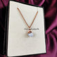 Raw Blue Opal Necklace | Electroplated Rose Gold Pendant Copper Jewelry