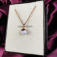 Raw Blue Opal Necklace | Electroplated Rose Gold Pendant Copper Jewelry