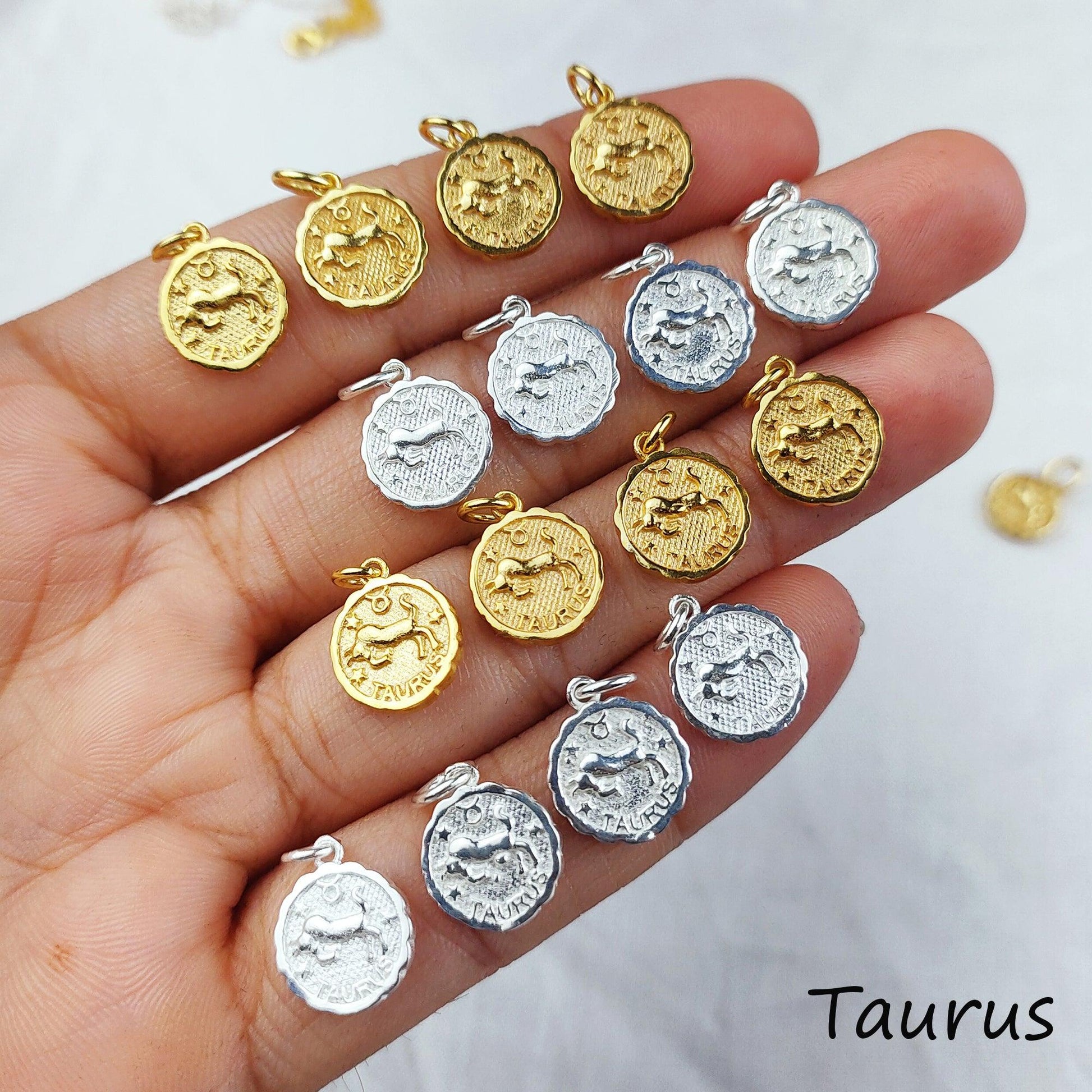 zodiac jewelry, taurus jewelry, horoscope sign, symbol greek minoan style, Gold/Silver plated necklace, unique creation, women necklace - Charms And Spells