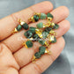 Raw Emerald Charm, Gold Electroplated Pendant Connectors, Rough Gemstone Connectors, Birthstone Connectors, Making Jewelry - Charms And Spells