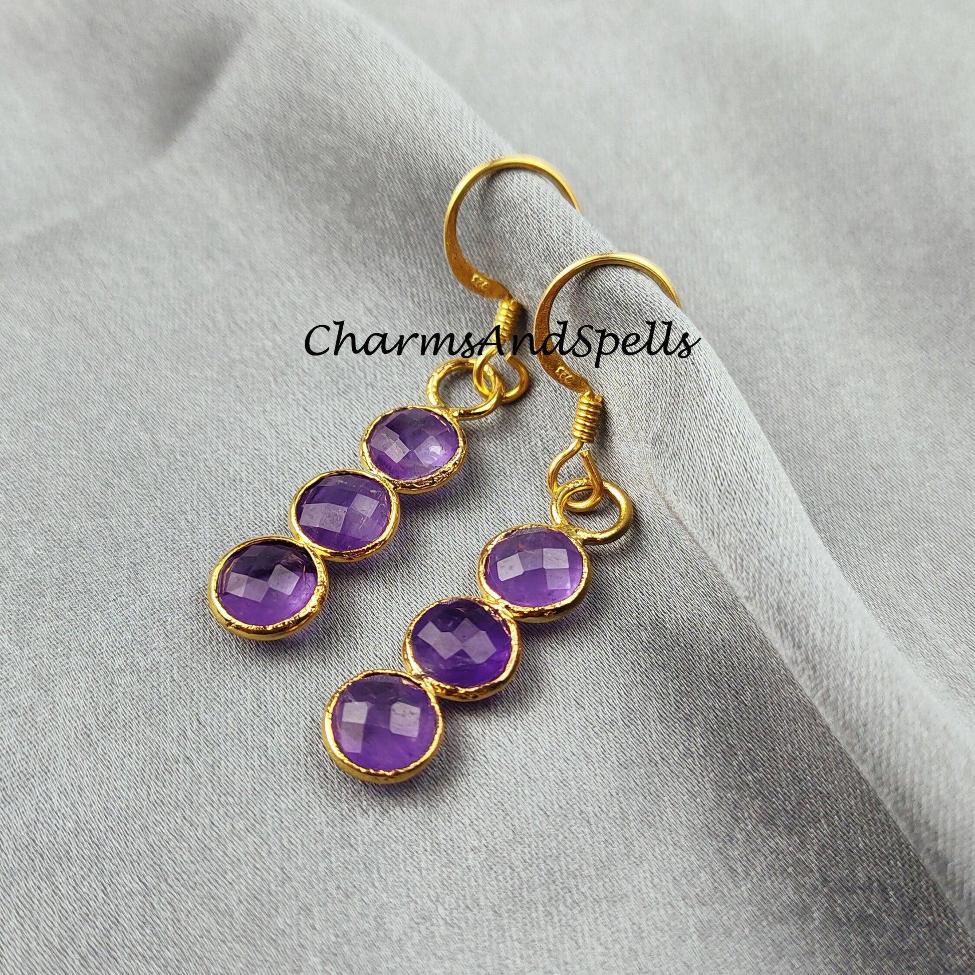 Amethyst earrings, February Birthstone Gift, February Birthstone earrings, Bridesmaid earrings - Charms And Spells