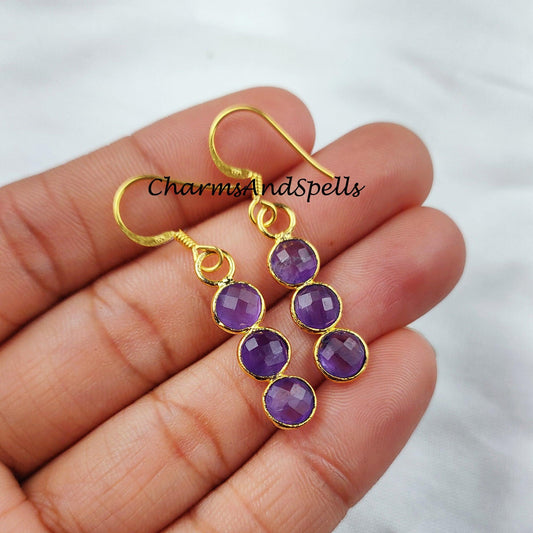 Amethyst earrings, February Birthstone Gift, February Birthstone earrings, Bridesmaid earrings - Charms And Spells