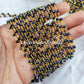 1 Feet Chain, Black Onyx Beaded Rosary Chain, Rondelle Faceted 5.5-6mm, 14K Gold Plated Chain, Jewelry Findings, Rosary Chain Rolls - Charms And Spells