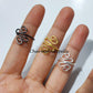 Artisan Ring, Black, Gold, Silver Plated Rings, Wire Wrapped Ring, Adjustable Ring, Wire Wrapped Jewelry, Silver Plated Ring - Charms And Spells