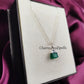 Raw Green Onyx Pendant Necklace | Statement Gemstone Dainty Boho Jewelry