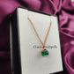 Rough Green Onyx Necklace | Gemstone Pendant Chain Boho Choker Jewelry