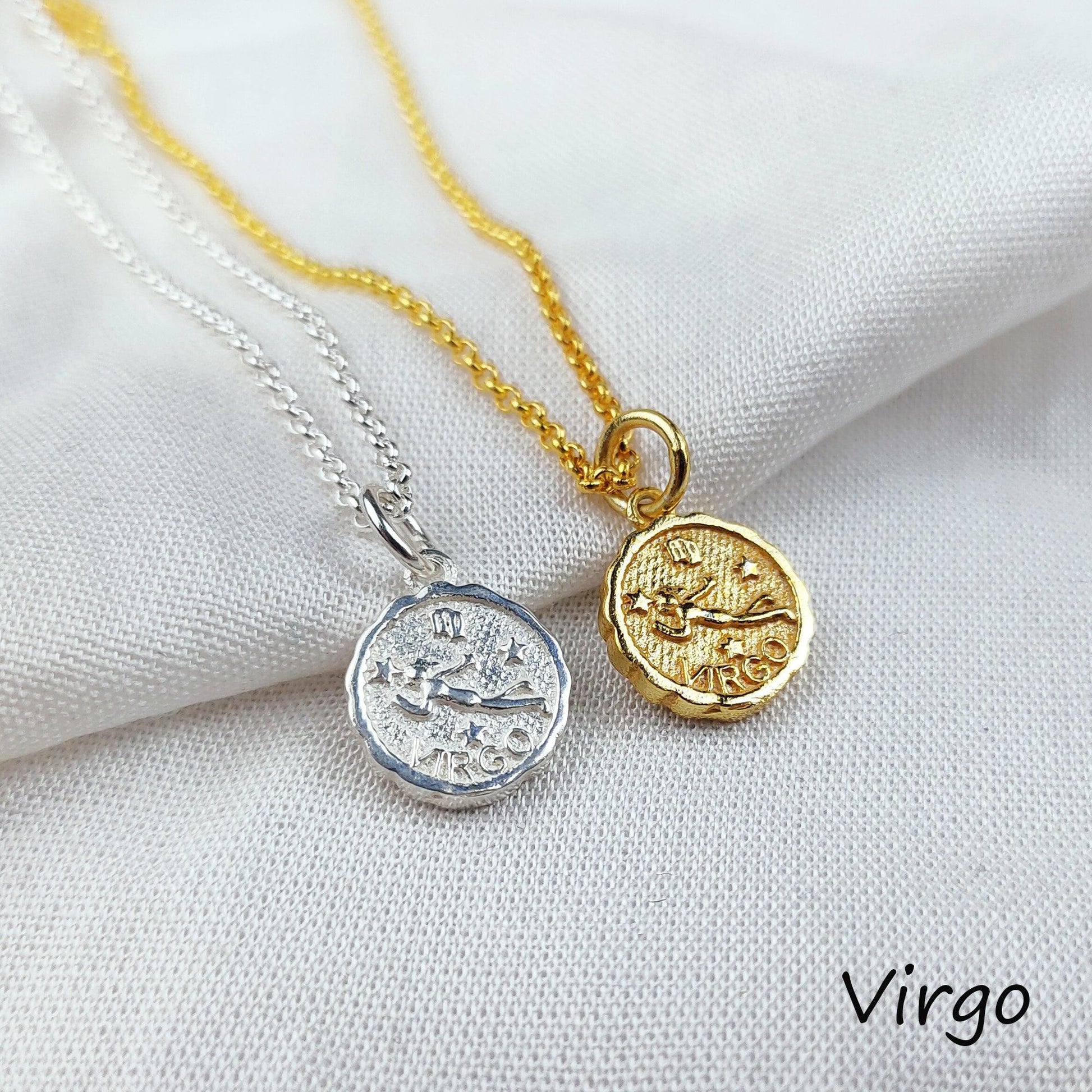 Virgo Necklace, Zodiac Necklace Silver/Gold Plated, Zodiac Jewelry, Personalized Jewelry, Astrology Birthday Gift - Charms And Spells