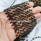 1 Feet Chain, Black Onyx Beaded Rosary Chain, Smooth Round 3-4mm Beaded Gold Plated Chain, Jewelry Findings, Rosary Chain Rolls - Charms And Spells