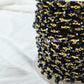 1 Feet Chain, Black Onyx Rosary Chain, 14K Gold Plated Wire Wrap Chain, Rondelle Rosary, Rosary Chain For Making Jewelry, Black Chain - Charms And Spells