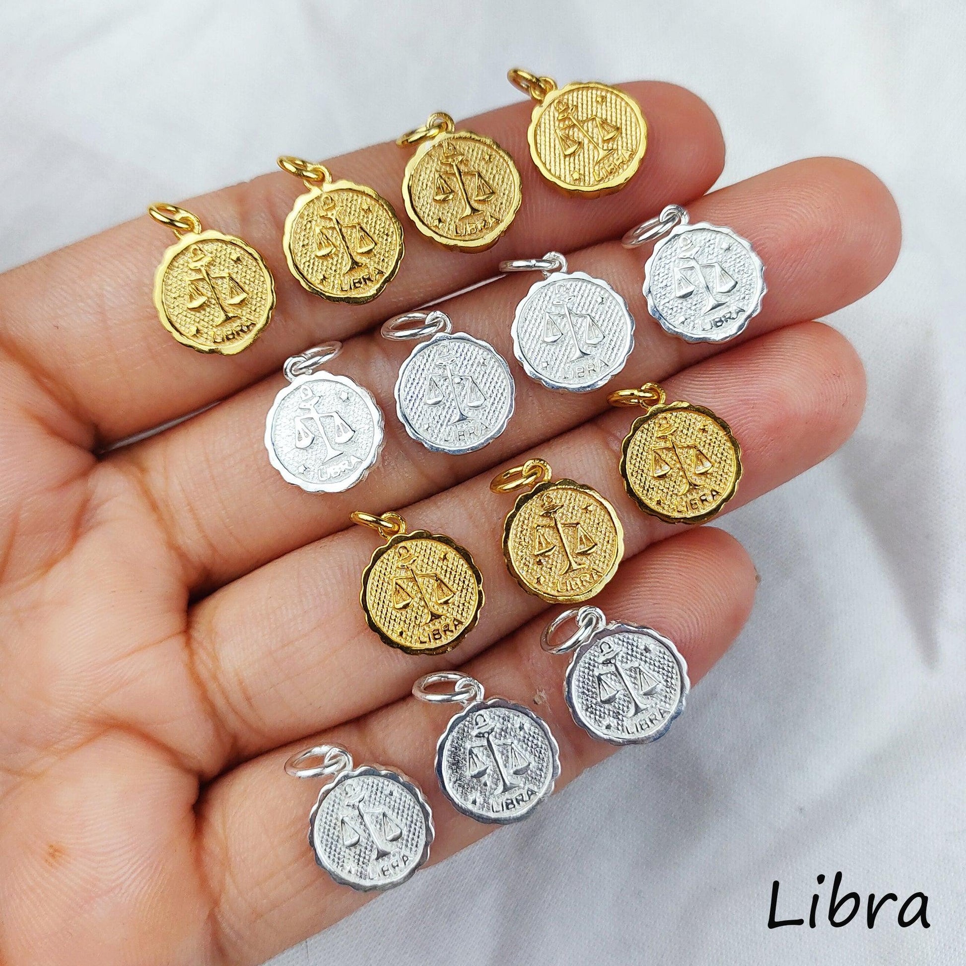 Libra Necklace, Zodiac gifts, birthday gift for her, zodiac medallion necklace, gold/silver plated necklace, astrology gift - Charms And Spells