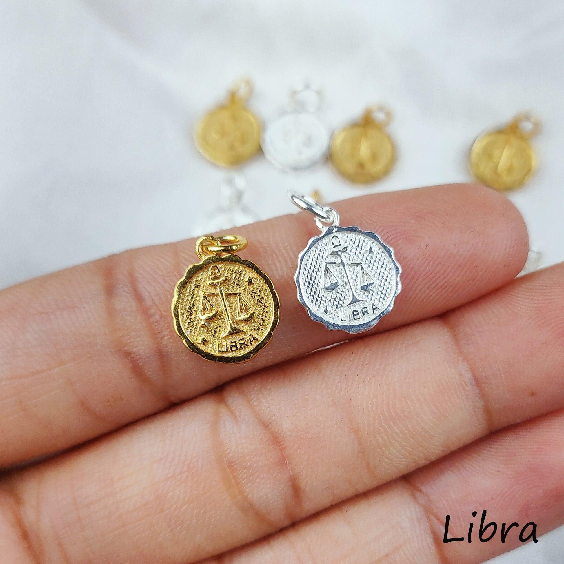 Libra Necklace, Zodiac gifts, birthday gift for her, zodiac medallion necklace, gold/silver plated necklace, astrology gift - Charms And Spells