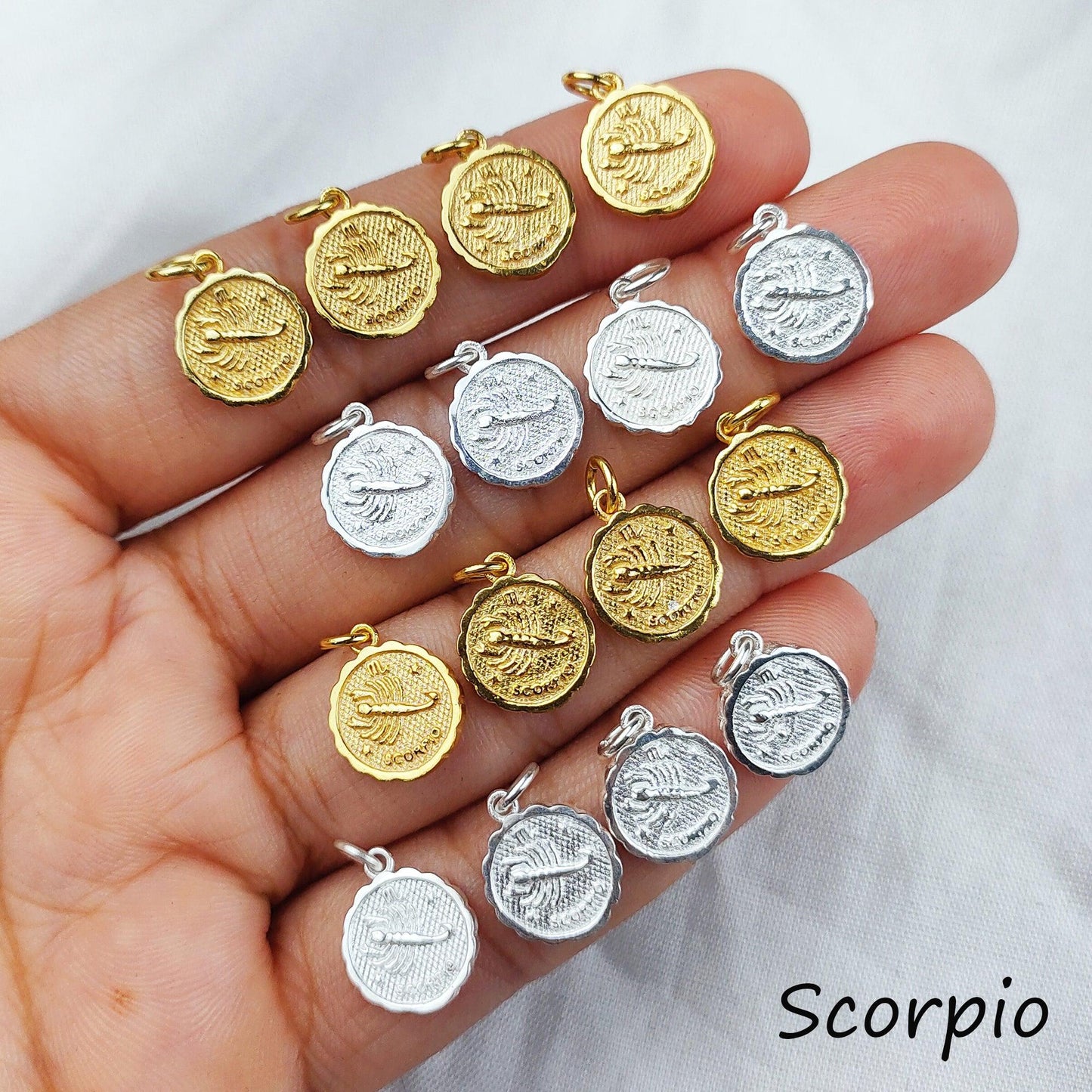 Scorpio Zodiac Necklace, Constellation Necklace, Silver/Gold Chain, Birthstone Zodiac Necklace, Birth Sign, gift for mom - Charms And Spells