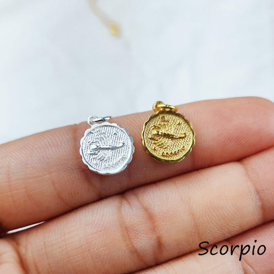 Scorpio Zodiac Necklace, Constellation Necklace, Silver/Gold Chain, Birthstone Zodiac Necklace, Birth Sign, gift for mom - Charms And Spells