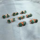 Raw Emerald Electroplated Stud Earrings, Copper Jewelry, Emerald Jewelry, Gemstone Earrings, Stud Earrings - Charms And Spells