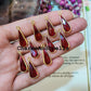 Garnet Pendant Connector, 8x21mm Gold Plated Pendant, Single Bail Charms, Garnet Gemstone Pendent, DIY Connector - Charms And Spells