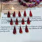 50% OFF Red Garnet Pendant Connector, 9x23mm Silver Plated Pendant, Single Bail Connector, Garnet Gemstone Pendant Connector - Charms And Spells
