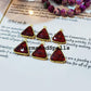 Garnet Bezel Pendant, Single Bail, Garnet Geometric Gemstone, 15x20-18x22mm Gold Plated January Birthstone Charm - Charms And Spells