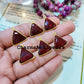 Garnet Bezel Pendant, Single Bail, Garnet Geometric Gemstone, 15x20-18x22mm Gold Plated January Birthstone Charm - Charms And Spells