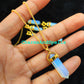 Doublet Opal Pencil Necklace, Gemstone Pencil Necklace, Ethnic Handmade Necklace, Pencil Pendant Necklace, Gold Plated Jewelry - Charms And Spells