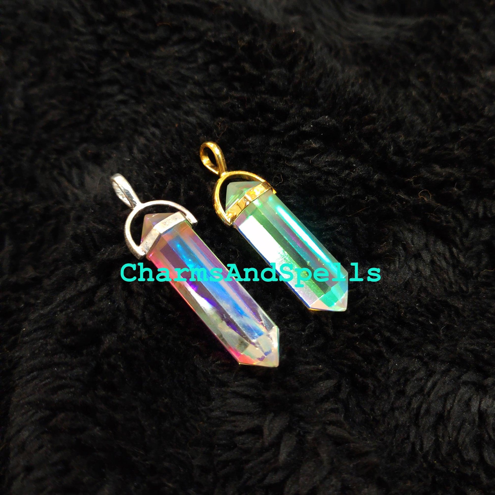 Doublet Opal Pencil Pendant, Gemstone Pencil Pendant, Ethnic Handmade Pencil Pendant, Silver/Gold Plated Jewelry, Imitation Pendant - Charms And Spells