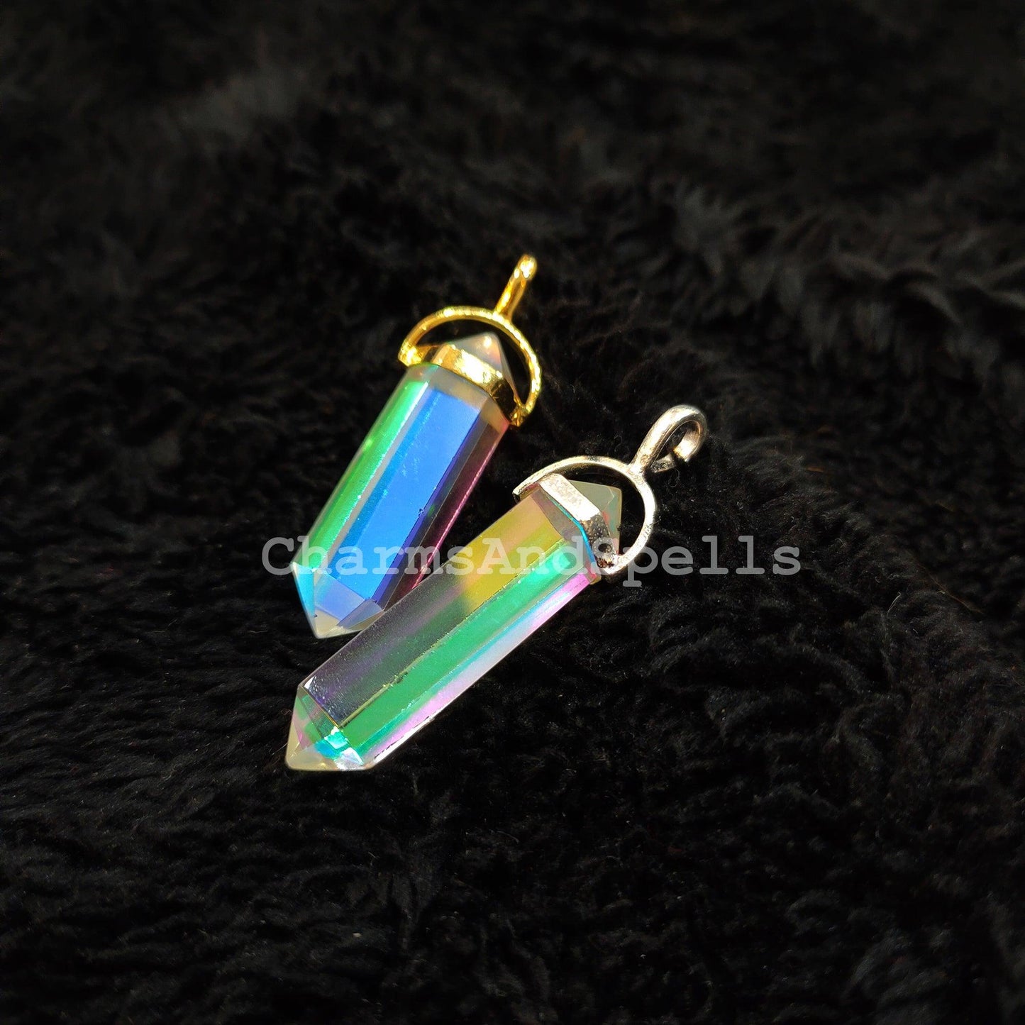 Doublet Opal Pencil Pendant, Gemstone Pencil Pendant, Ethnic Handmade Pencil Pendant, Silver/Gold Plated Jewelry, Imitation Pendant - Charms And Spells