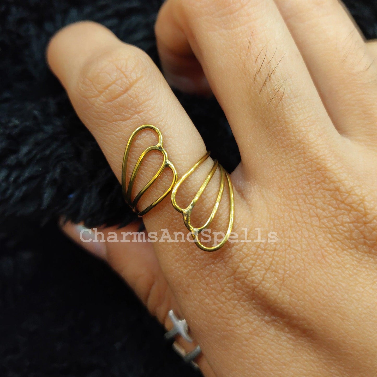 Butterfly Ring, Handmade Artisan Crafted Ring, Monarch Ring, Women Jewelry, Jewelry, Dainty Gold Plated Ring, Statement Ring - Charms And Spells