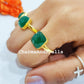 Green Onyx Ring, Handmade Gemstone Ring, Green Gemstone Ring, 14K Gold Plated, Women Ring, Statement Ring, Simple Ring, - Charms And Spells