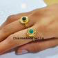 Green Onyx Ring, Handmade Gemstone Ring, Green Gemstone Ring, 14K Gold Plated, Women Ring, Statement Ring - Charms And Spells