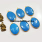 Blue Turquoise Connector, Gold Plated Connector, Single Bail Connector, 20x29mm Blue Turquoise Pendant Connector - Charms And Spells