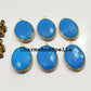 Blue Turquoise Connector, Gold Plated Connector, Single Bail Connector, 20x29mm Blue Turquoise Pendant Connector - Charms And Spells