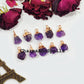 Natural Amethyst Pendant Connectors, Amethyst Charm Connectors, Electroplated Single Bail Connectors, DIY Jewelry Making - Charms And Spells