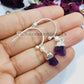 Raw Amethyst Earrings, Silver Electroplated Earrings, Healing Earrings, Women Earrings, Raw Gemstone Earrings, Gift For Mother - Charms And Spells