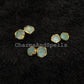 Raw Aquamarine Stud Earrings, Gold Electroplated Stud Earrings, Aquamarine Jewelry, Raw Gemstone Earrings, Women Earrings - Charms And Spells