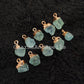 Natural Aquamarine Pendant Connectors, Aquamarine Connectors, Electroplated Single Bail Connectors, DIY Jewelry Making - Charms And Spells