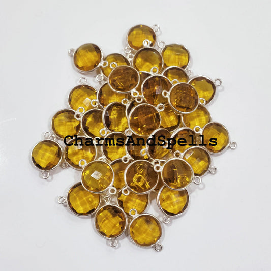 Honey Quartz Bracelet Charms Connector, Boho Gemstone Charms Connectors, Wholesale Bulk Jewelry Supplies, 15x20mm Quartz Bracelet - Charms And Spells