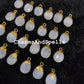 Genuine Rainbow Moonstone Connectors, Faceted Electroplated Connectors, Healing Charms, Gold Plated Connectors - Charms And Spells