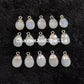 Rainbow Moonstone Pear Pendant Connectors, 10x17mm Faceted Moonstone Electroplated Charm, Gemstone Pendant Connector - Charms And Spells