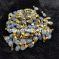 Flashy Labradorite Pendant, Electroplated Charms, 10x23mm Gold Plated Pendant Charms, Healing Labradorite Charms - Charms And Spells