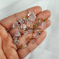 Big Sale On Raw Rose Quartz Electroplated Pendant Connectors, Gemstone Connectors, Copper Connectors, Raw Gemstone Connectors - Charms And Spells