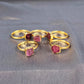 Raw Ruby Ring, 14K Gold Plated Ring, Women Ring, Electroplated Ring, Statement Ring, Unique Ring, Dainty Natural Ruby Ring - Charms And Spells