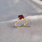 Natural Garnet Ring, Garnet Electroplated Ring, Gift for Her, Raw Stone Jewelry, Raw Stone Ring, Birthstone, Unisex Ring - Charms And Spells