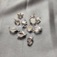 Rough Herkimer Quartz Pendant Connectors, Herkimer Electroplated Charm, Gemstone Pendant Connector, Silver Plated Connector - Charms And Spells